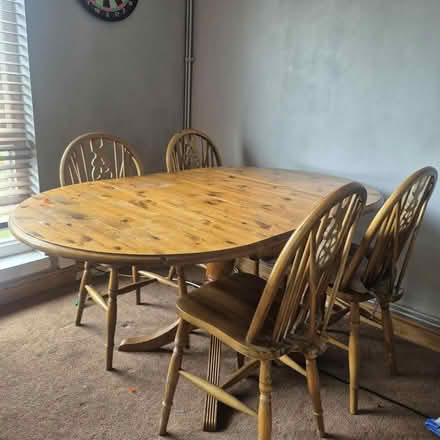 Photo of free Adjustable table and 4 chairs (Boggart hill LS14) #1