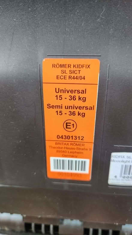 Photo of free Britax Romer Kidfix car seat (Great Hollands RG12) #2