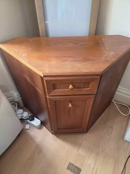Photo of free Sturdy wooden corner cupboard (Goodmayes IG3) #1