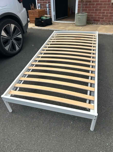 Photo of free Ikea White Metal Single Bed Frame (Leigh Sinton WR13) #1