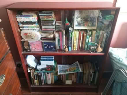 Photo of free wooden bookcase with glass sliding doors (Coupar Angus PH13) #1