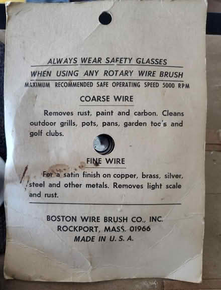 Photo of free Wire brushes and grinding wheels (Saugus) #3
