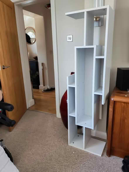 Photo of free White wood Shelving/TV stand (Marlow) #2