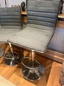 Photo of free Grey and chrome bar / break fast stools x4 (Longton PR4) #2