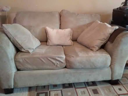 Photo of free Microfiber Sage green love seat (Gold Bar) #1