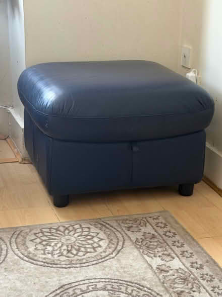 Photo of free Blue recliner sofa + storage (E6) #3