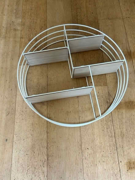 Photo of free Circular wood and metal shelf (Near Kew Gardens, Richmond) #1