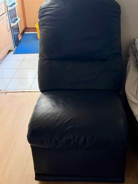 Photo of free Blue recliner sofa + storage (E6) #2