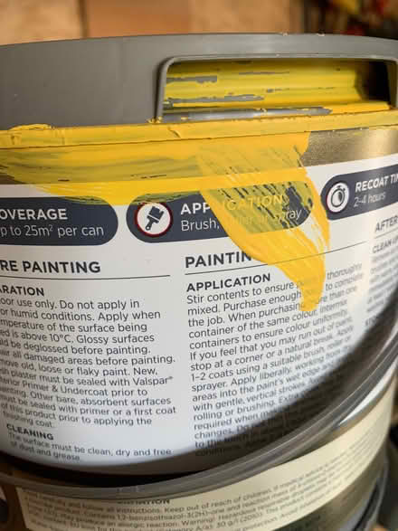 Photo of free 3 x tins yellow paint (Stiperstones SY5) #2