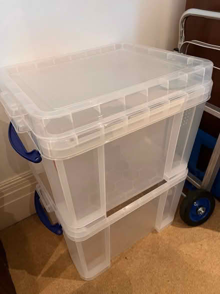 Photo of free 2 x Really Useful Box 35L clear storage box (Kew TW9) #1
