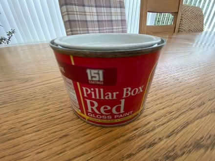 Photo of free Pillar Box Red Gloss Paint (Hellesdon NR6) #1