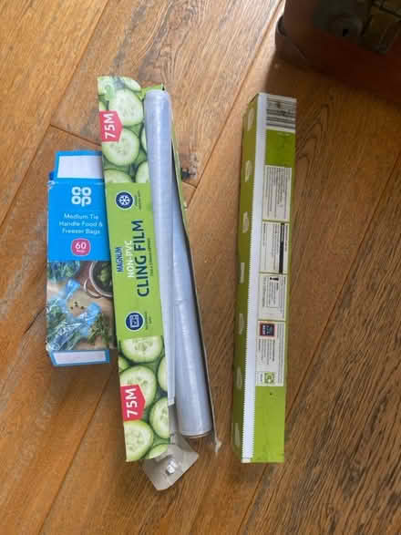 Photo of free 3 rolls cling film and medium freezer bags (Camden Square NW5) #1