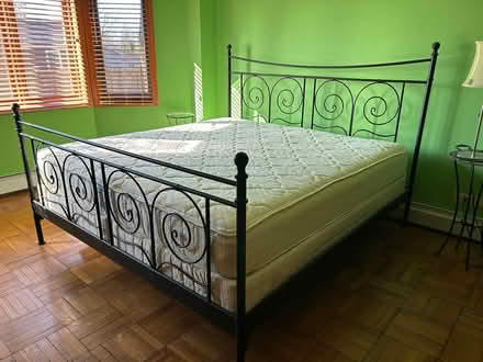 Photo of free Black metal bed frame; loveseat (Just west of HWYs 59 & 173) #1