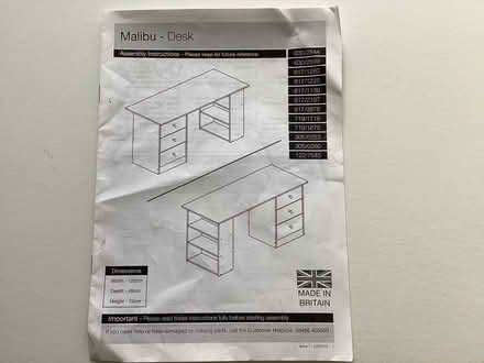 Photo of free 3 Draw Desk with side shelf (Lower Earley) #2