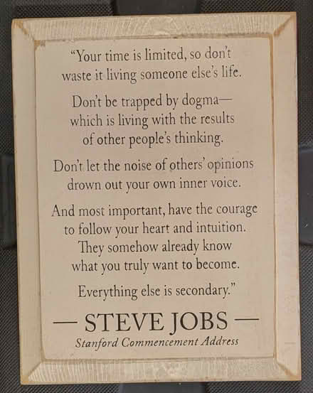 Photo of free Steve Jobs quote plaque (Santa Clara near Great America) #1