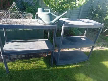 Photo of free 2 pieces Garden Staging/Storage shelves (Emsworth PO10) #1