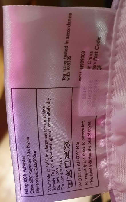 Photo of free Double Bed Size Summer Duvet (St Cross, South Elmham IP20) #2