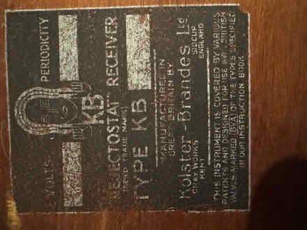 Photo of free Valve Radio - 1941? Kolster Brandes. Not working recently! (Hassocks BN6) #3
