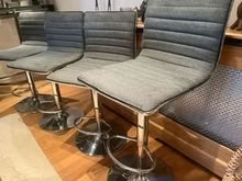 Photo of free Grey and chrome bar / break fast stools x4 (Longton PR4) #1