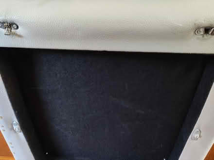 Photo of free Grey leather storage footstool (Marlow) #3