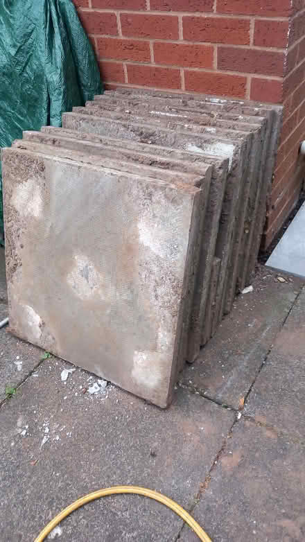 Photo of free 2nd hand grey paving slabs (Cookley, Kidderminster DY11) #1