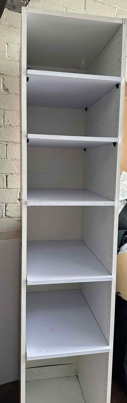 Photo of free Tall white melamine shelf unit (Cottesloe) #1