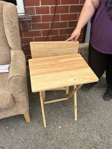 Photo of free 2 pine tables fold flat (Arbourthorne S2) #1