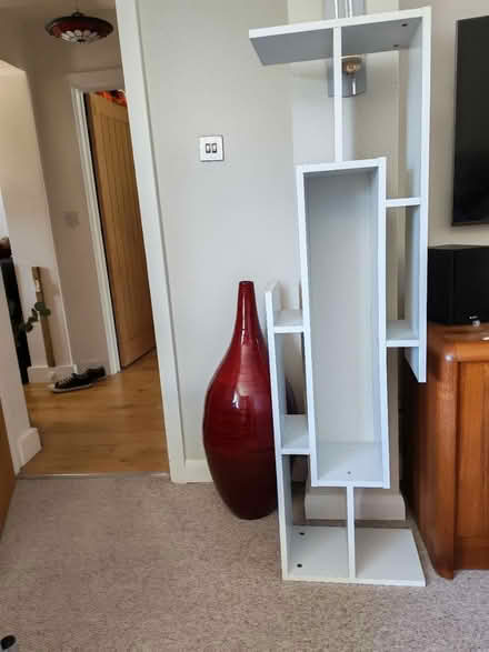 Photo of free White wood Shelving/TV stand (Marlow) #1