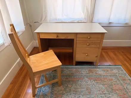 Photo of free Wooden desk and chair (Glenview) #1