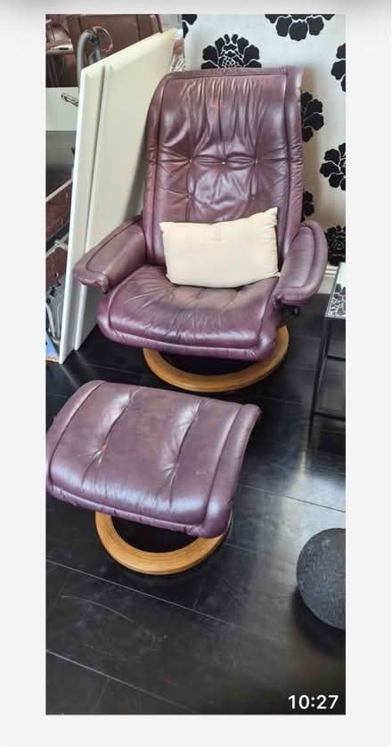 Photo of free Leather Office Chair & Foot rest (Skerries) #1