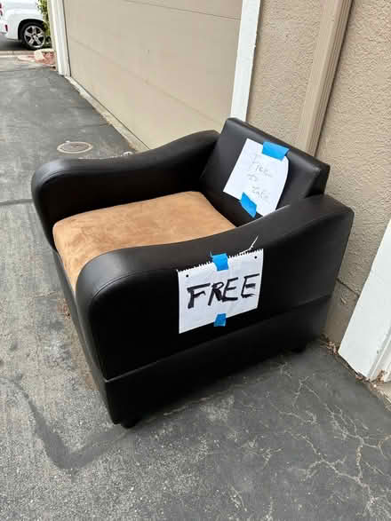 Photo of free Arm chair; faux leather (Beach park blvd,Foster City) #2
