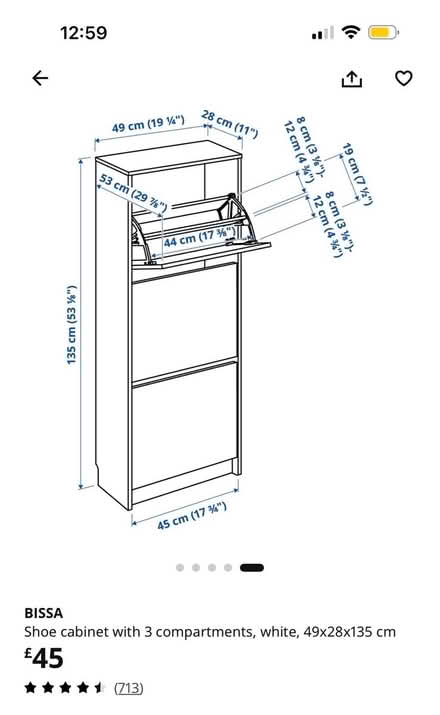 Photo of free Ikea Bissa Shoes Cabinet (N13 palmers Green) #2