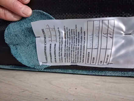 Photo of free Teal Sofa. (Langley Park DH7) #4
