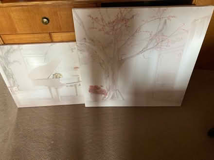 Photo of free 2 x Large Fabric Screen Printed Wall Hangings (St James, South Elmham IP19) #1
