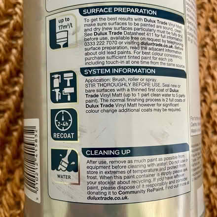 Photo of free Dulux - Vinyl Matt Wall Paint - Graphica Grey (City of Bristol BS5) #2