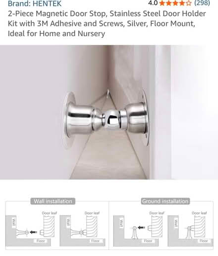 Photo of free Magnetic door stop x 2 (Oval) #3