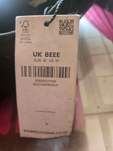 Photo of free Pair of black 8eee court shoes (Finstock OX7) #2