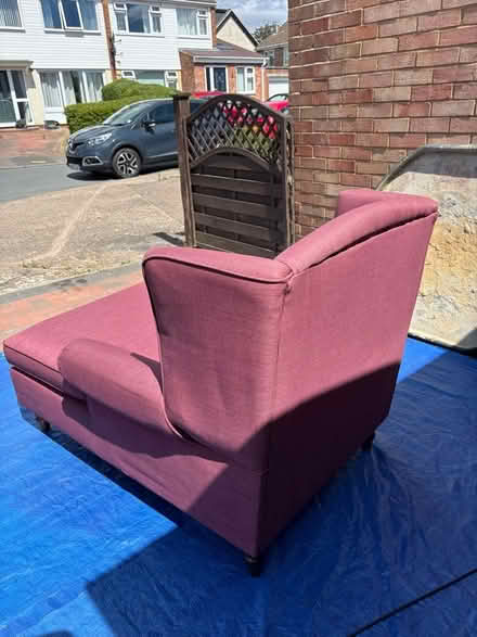 Photo of free COLLECT TODAY - Large pink fabric chaise Lounge chair (Far Bletchley MK3) #3