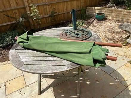 Photo of free Tall garden umbrella, with base (Witney OX28) #1