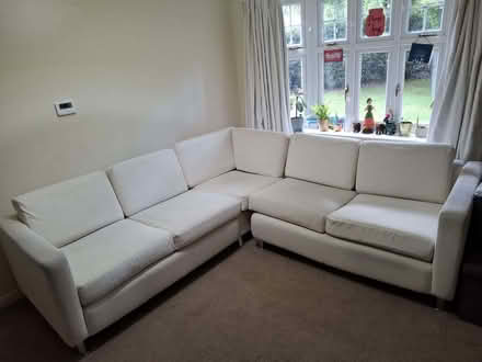 Photo of free Large White Corner Sofa – FIRE LABEL – Must Collect (Solihull B91) #2