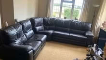 Photo of free Leather corner sofa with double sofa-bed and footrest chair (Lindsell CM6) #1