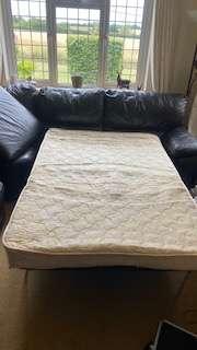 Photo of free Leather corner sofa with double sofa-bed and footrest chair (Lindsell CM6) #4