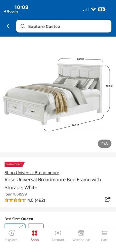 Photo of free Queen Broadmore bed frame & storage (Larkspur ca) #2