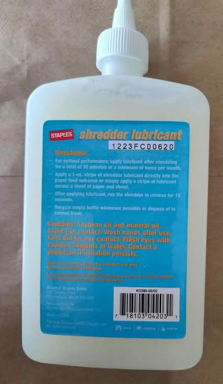 Photo of free Staples - Paper Shredder Lubricant (Saugus) #2