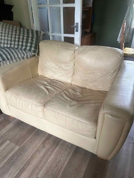 Photo of free Cream leather 2 seater sofa (Potter Heigham NR29) #3