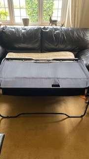 Photo of free Leather corner sofa with double sofa-bed and footrest chair (Lindsell CM6) #3