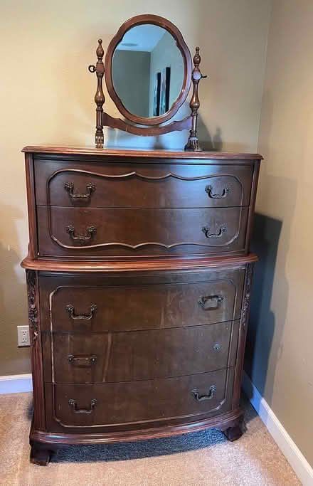 Photo of free Antique dresser & standalone mirror (Larkspur) #1