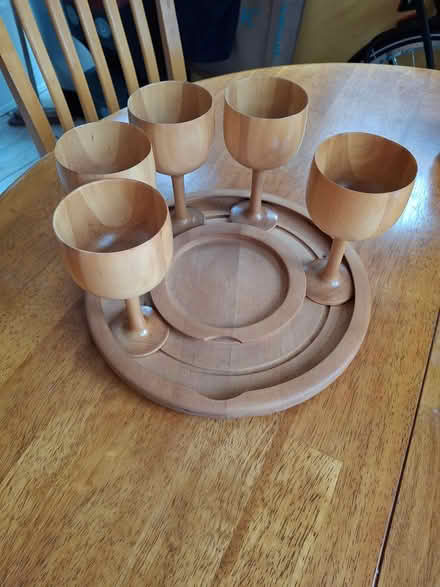 Photo of free Wooden tray and goblets (Dublin 6w) #1