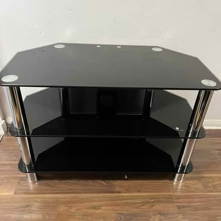 Photo of free black and chrome glass TV stand (small heath B10) #1
