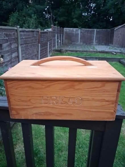 Photo of free Wooden Bread Bin. Handle needs glue (Salford M6) #3